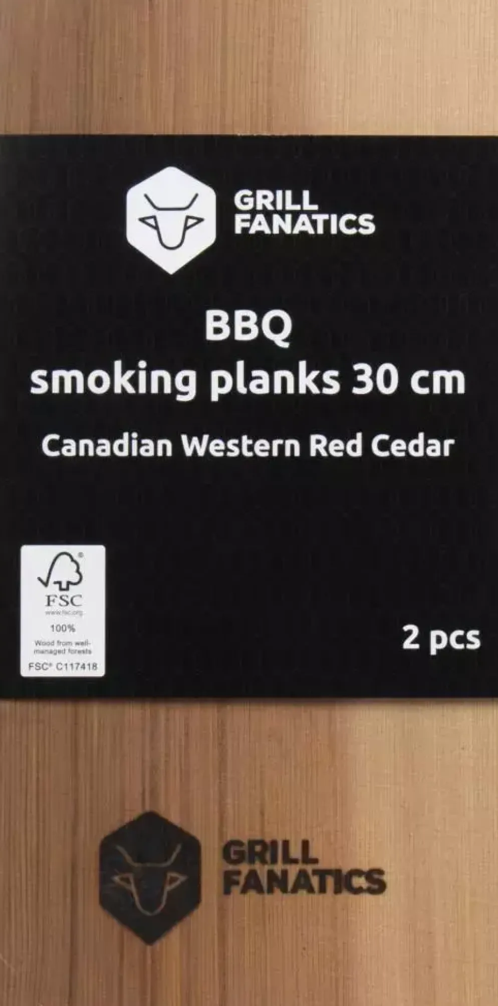 Grill Fanatics barbecue rookplanken 30 cm 2 stuks