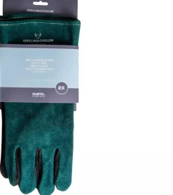 Gusta BBQ handschoenen suède groen set 2 stuks