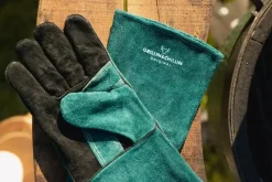 Gusta BBQ handschoenen suède groen set 2 stuks