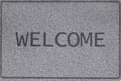 Hamat deurmat Curly welcome 40x60cm grijs