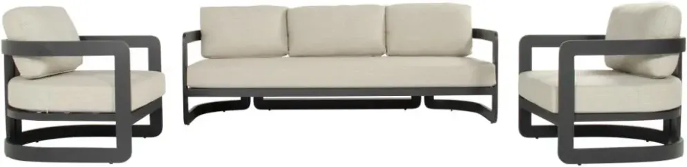 Hartman stoel-bank loungeset milano 3-zits charcoal