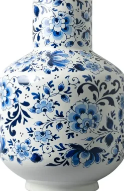 Heinen Delfts Blauw bolvaas hoog keramiek bloem 23x35cm delfts blauw