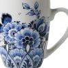 Heinen Delfts Blauw mok keramiek bloesem 8.5x9.5cm delfts blauw