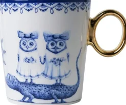 Heinen Delfts Blauw mok keramiek redmer hoekstra sterrenbeeld tweelingen 8.5x9.5cm delfts blauw