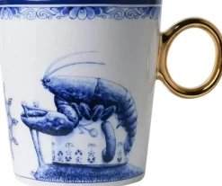 Heinen Delfts Blauw mok keramiek redmer hoekstra sterrenbeeld kreeft 8.5x9.5cm delfts blauw