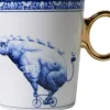 Heinen Delfts Blauw mok keramiek redmer hoekstra sterrenbeeld stier 8.5x9.5cm delfts blauw