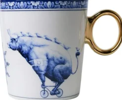 Heinen Delfts Blauw mok keramiek redmer hoekstra sterrenbeeld stier 8.5x9.5cm delfts blauw