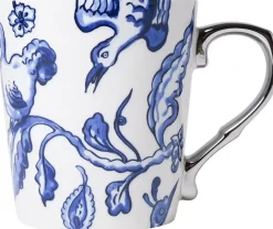 Heinen Delfts Blauw mok keramiek vrije vogels 8.5x9.5cm delfts blauw