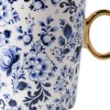 Heinen Delfts Blauw mok keramiek sierlijke bloem 8.5x9.5cm delfts blauw