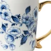 Heinen Delfts Blauw mok keramiek bloemen 8.5x9.5cm delfts blauw