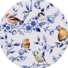 Heinen Delfts Blauw onderzetter keramiek bosvogels, bloesem 18x1cm delfts blauw