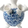 Heinen Delfts Blauw tulpenvaas keramiek op pootjes 14x14cm delfts blauw