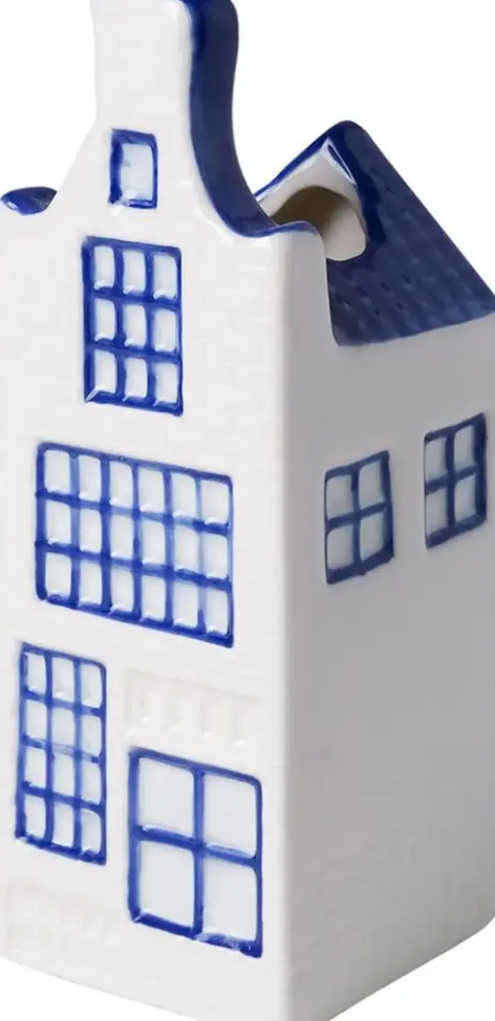 Heinen Delfts Blauw vaas keramiek halsgevel 5x4.5x13.5cm delfts blauw