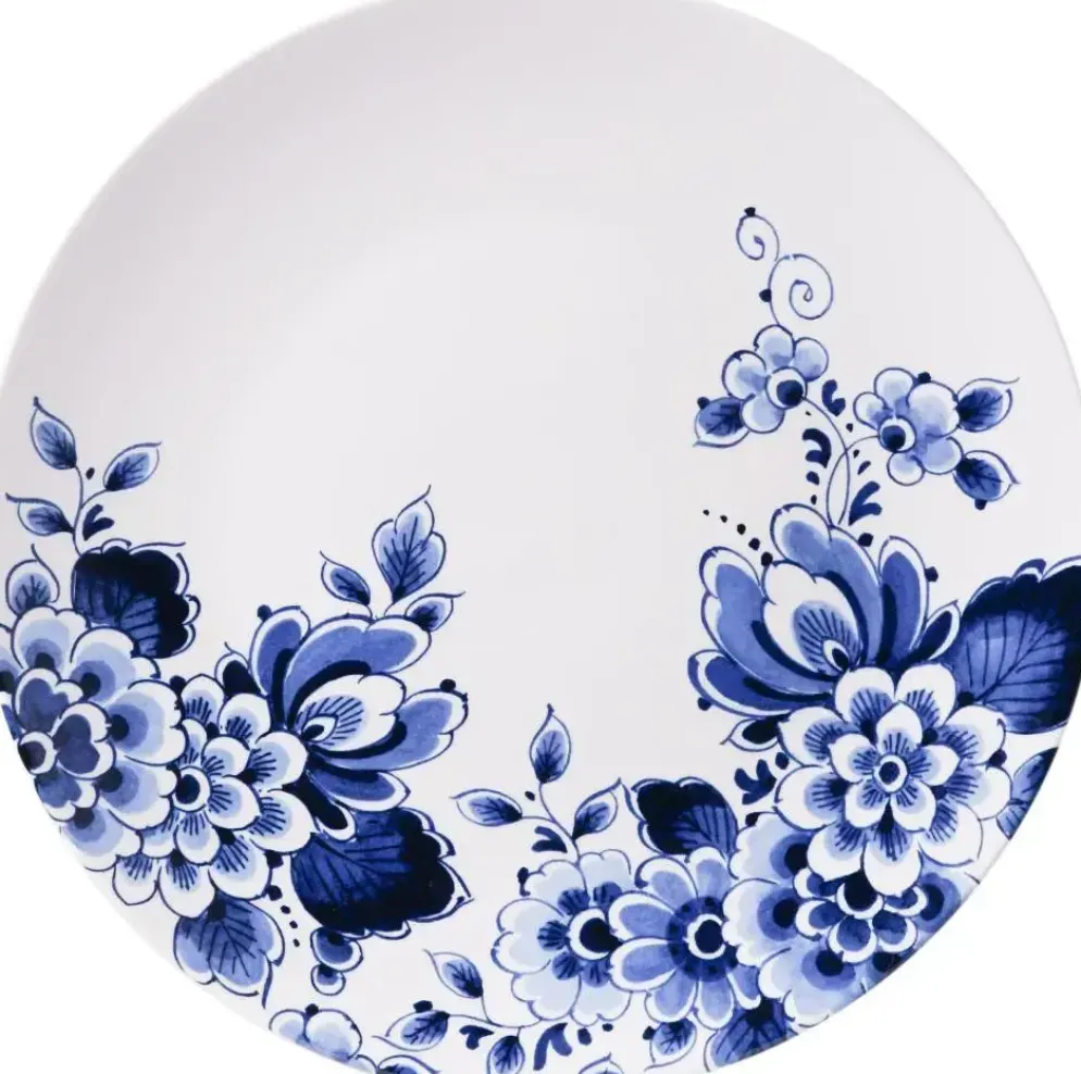 Heinen Delfts Blauw wandbord keramiek bloesem 31cm delfts blauw