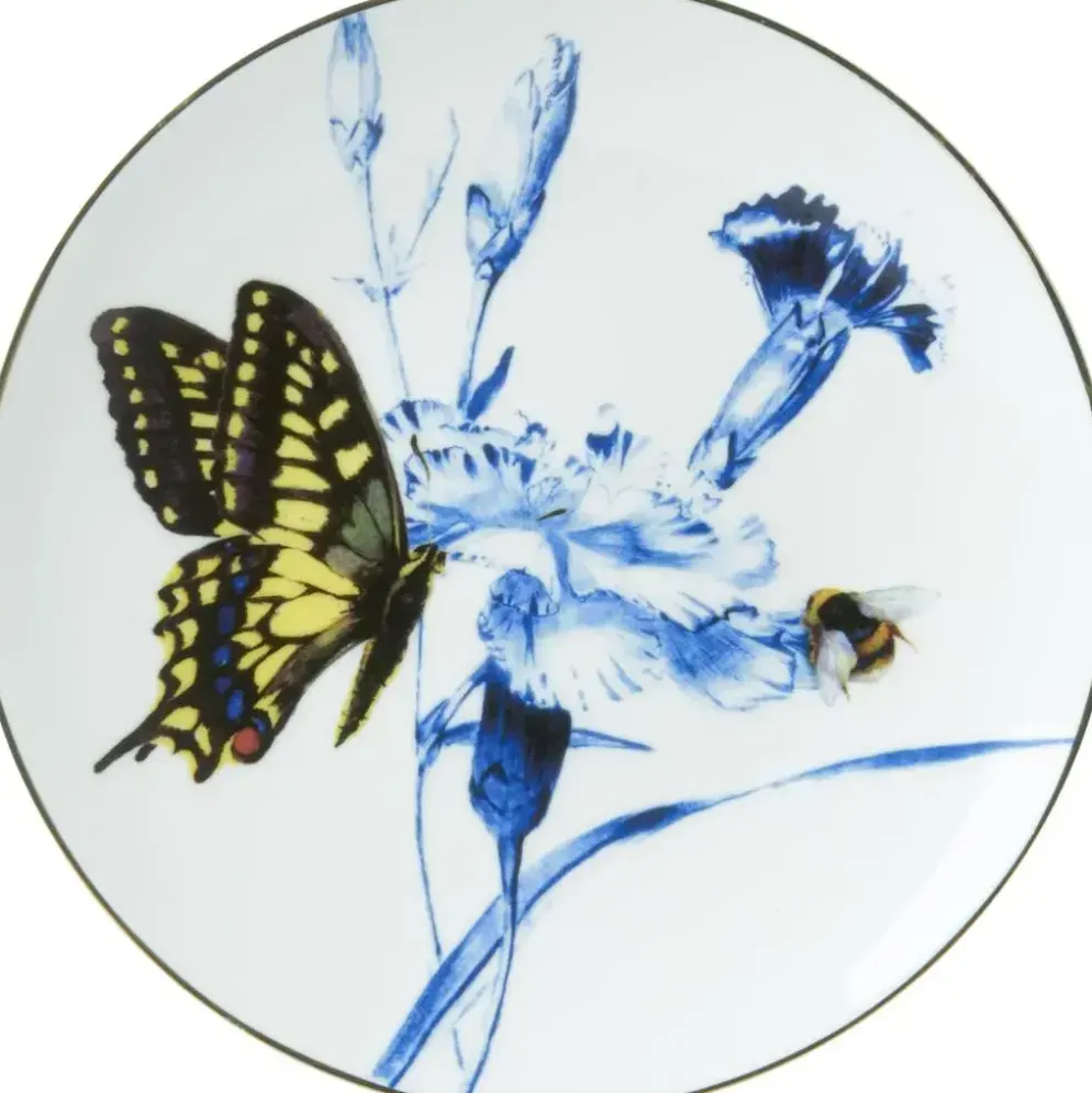 Heinen Delfts Blauw wandbord keramiek koninginnepage 16cm delfts blauw