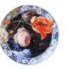 Heinen Delfts Blauw wandbord keramiek bloemen van de gouden eeuw 20.5cm delfts blauw