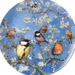 Heinen Delfts Blauw wandbord keramiek vogels van van gogh 31cm delfts blauw