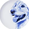 Heinen Delfts Blauw wandbord keramiek golden retriever 26.5cm delfts blauw