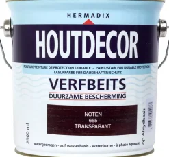 Hermadix houtdecor zijdeglans 2500 ml noten (655) transparant