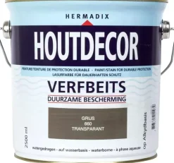 Hermadix houtdecor zijdeglans 2500 ml grijs (660) transparant