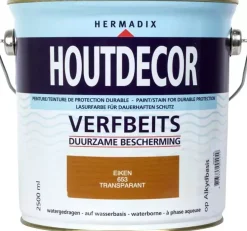 Hermadix houtdecor zijdeglans 2500 ml eiken (653) transparant