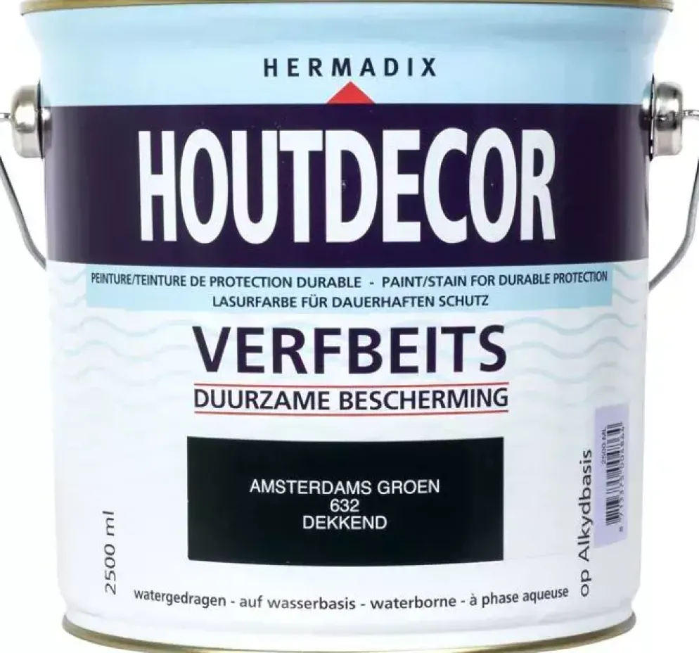 Hermadix houtdecor zijdeglans 2500 ml amsterdams groen (632) dekkend