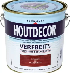 Hermadix houtdecor zijdeglans 2500 ml mahonie (654) transparant