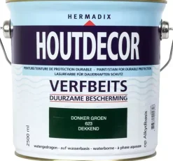 Hermadix houtdecor zijdeglans 2500 ml donkergroen (623) dekkend