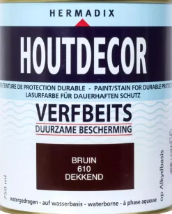 Hermadix houtdecor zijdeglans 750 ml bruin (610) dekkend