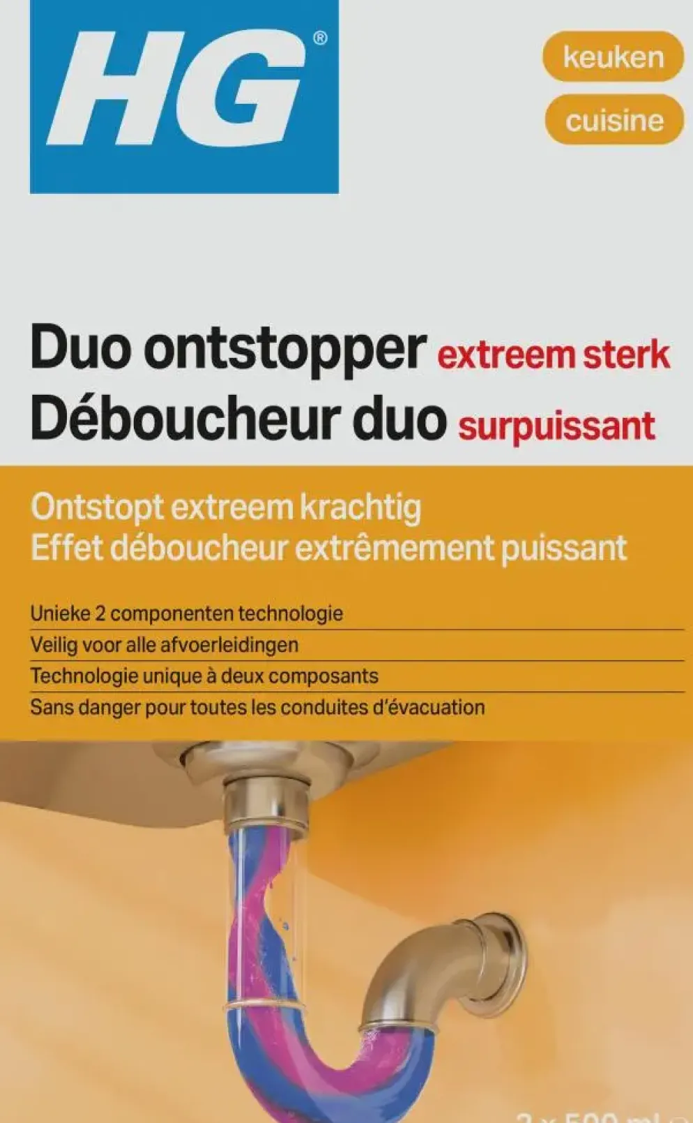 Hg duo ontstopper 2x 0.5l