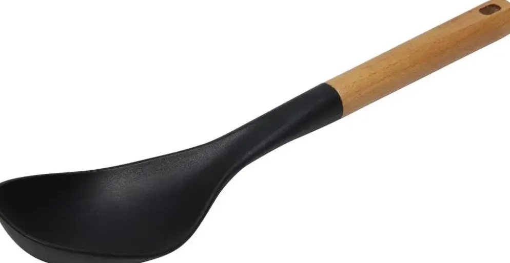 HIT trading Opscheplepel hout/nylon zwart 33 cm
