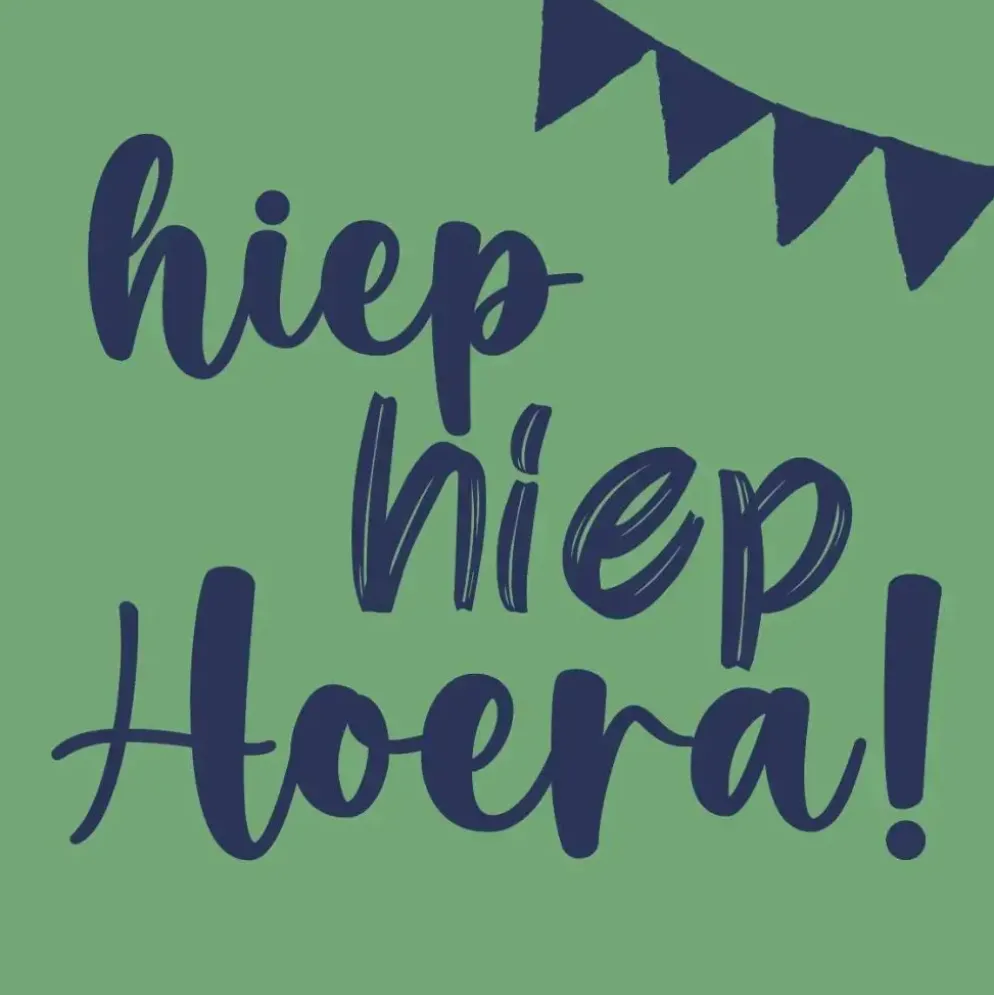 HomeBound tegeltje keramiek hiep hiep hoera 10.5x10.5cm
