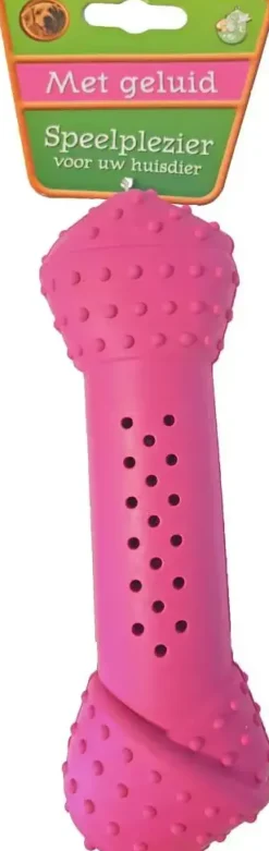 Hondenspeelgoed crunchy bot 17,5 cm roze