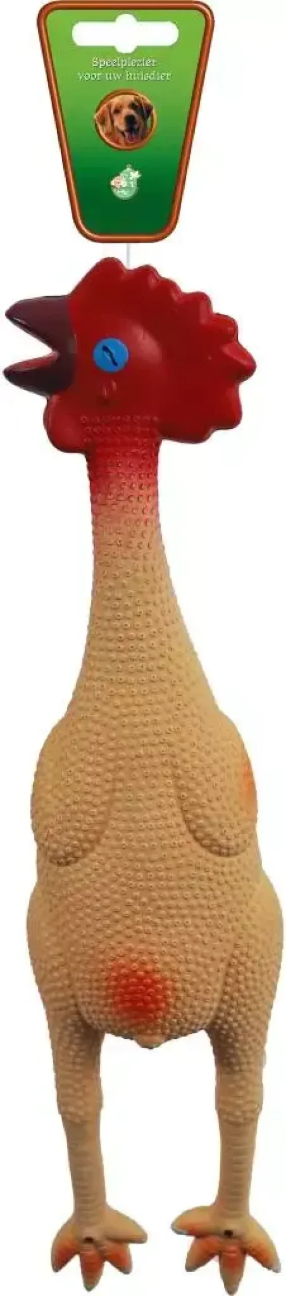 Hondenspeelgoed latex kip, groot 42 cm