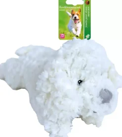 Hondenspeelgoed pluche hond wit, 34 cm zonder geluid.