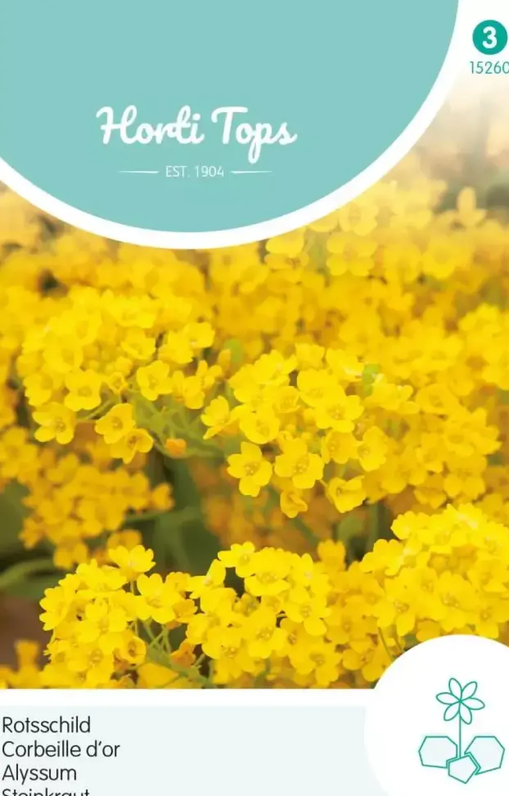Horti tops zaden Alyssum, Rotsschild goudgeel