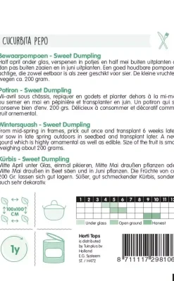 Horti tops zaden bewaar pompoen sweet dumpling (wintersquash)