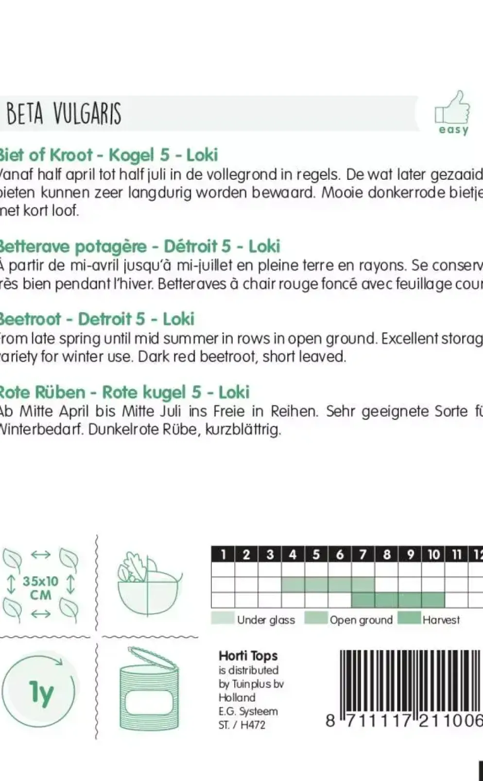 Horti tops zaden bieten kogel 5, loki