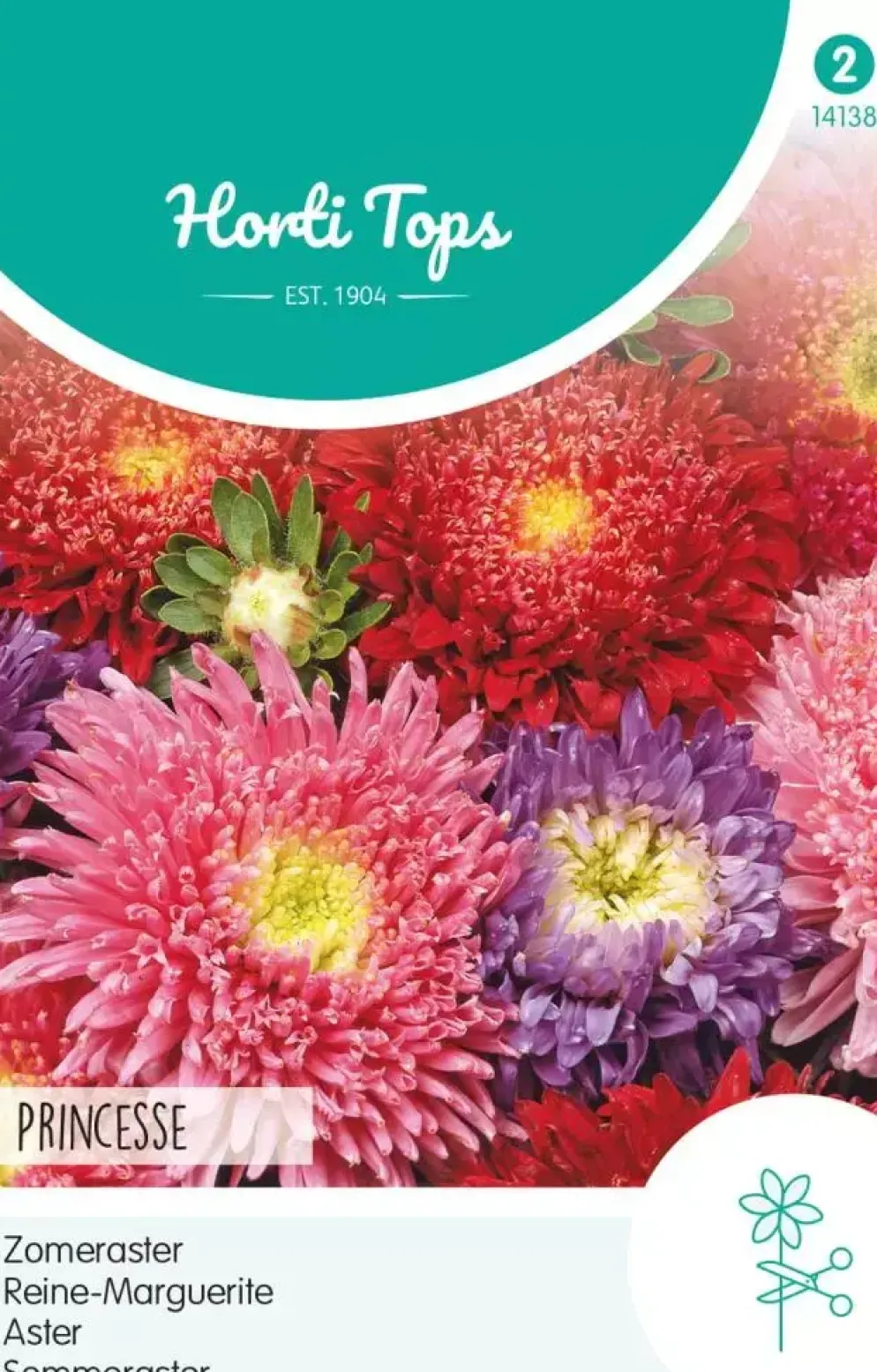 Horti tops zaden Callistephus, Zomeraster Princesse gemengd