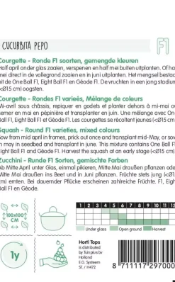 Horti tops zaden Courgette Ronde F1 soorten, gemengde kleuren