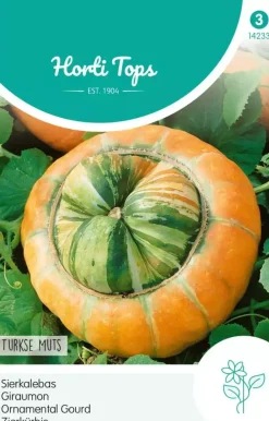 Horti tops zaden cucurbita, sierkalebas turkse muts