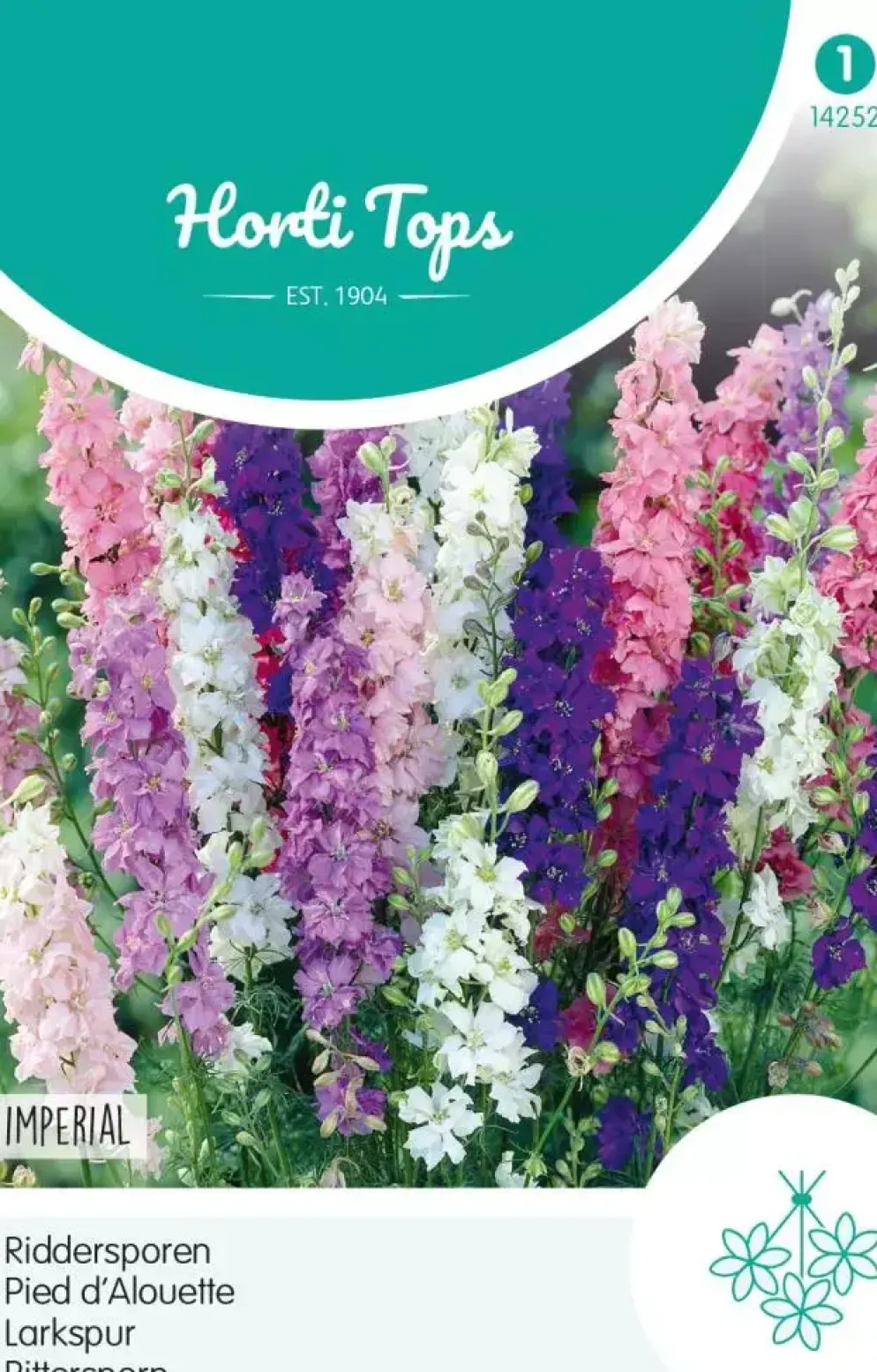 Horti tops zaden delphinium, ridderspoor imperial gemengd
