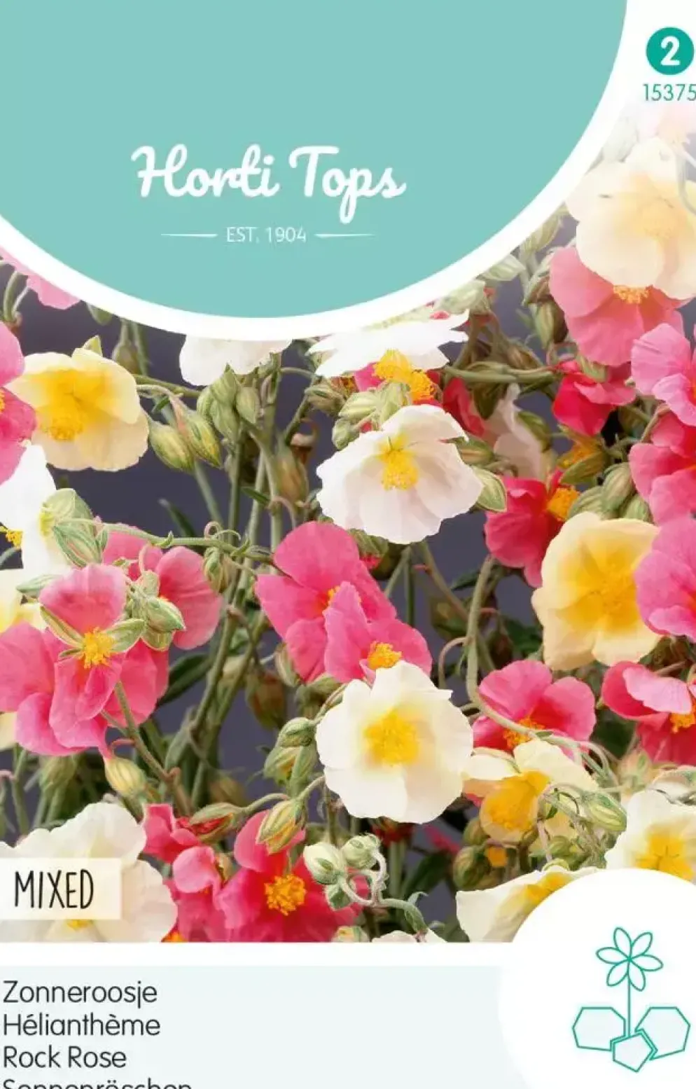 Horti tops zaden helianthemum, zonneroosje gemengd