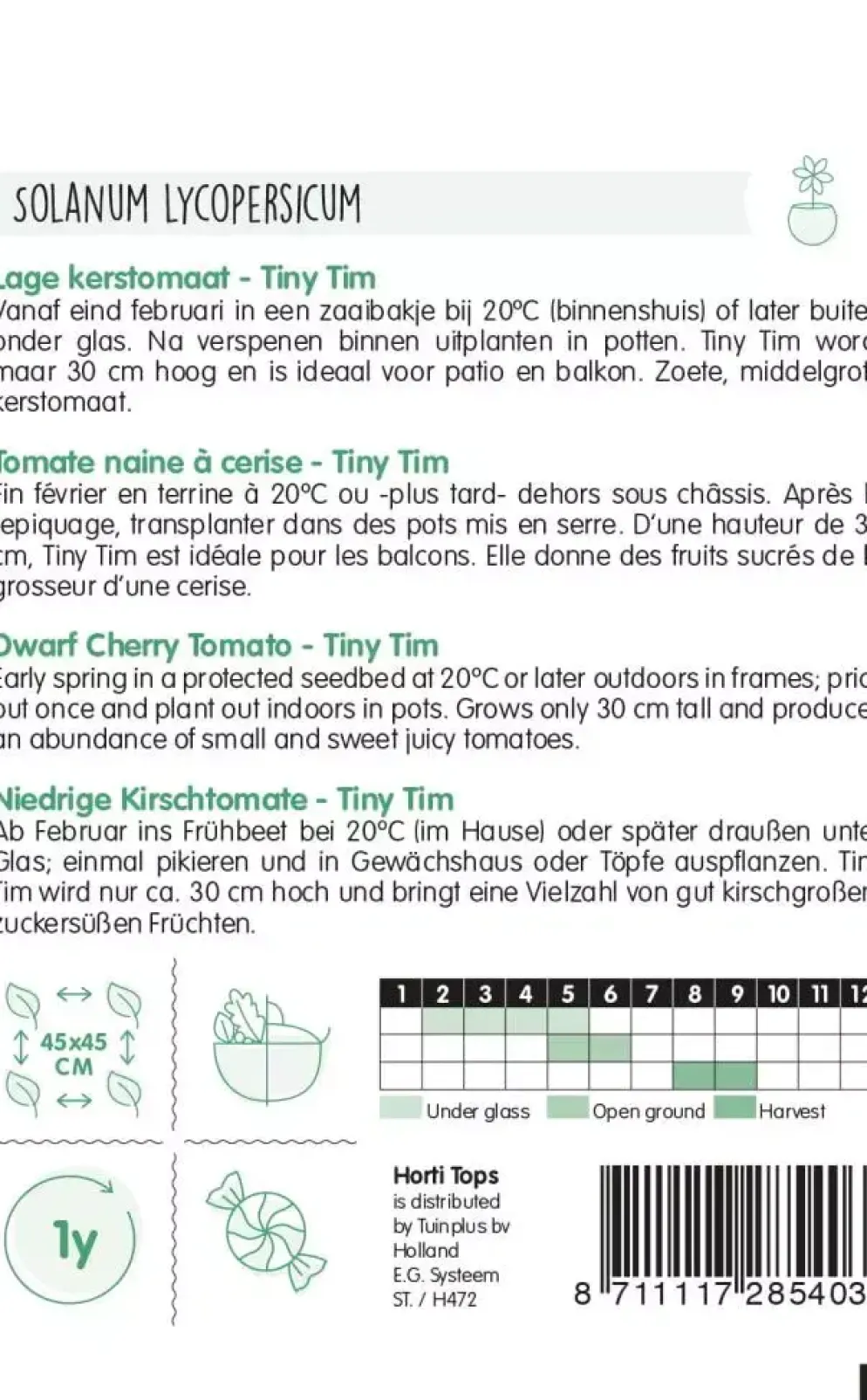 Horti tops zaden kerstomaat tiny tim