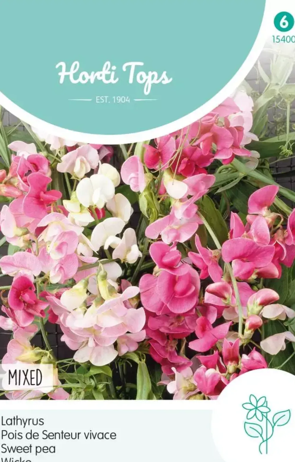Horti tops zaden lathyrus, brede lathyrus gemengd