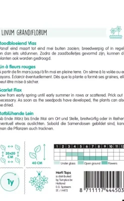 Horti tops zaden linum, roodbloeiend vlas