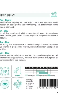 Horti tops zaden linum, vlas blauw