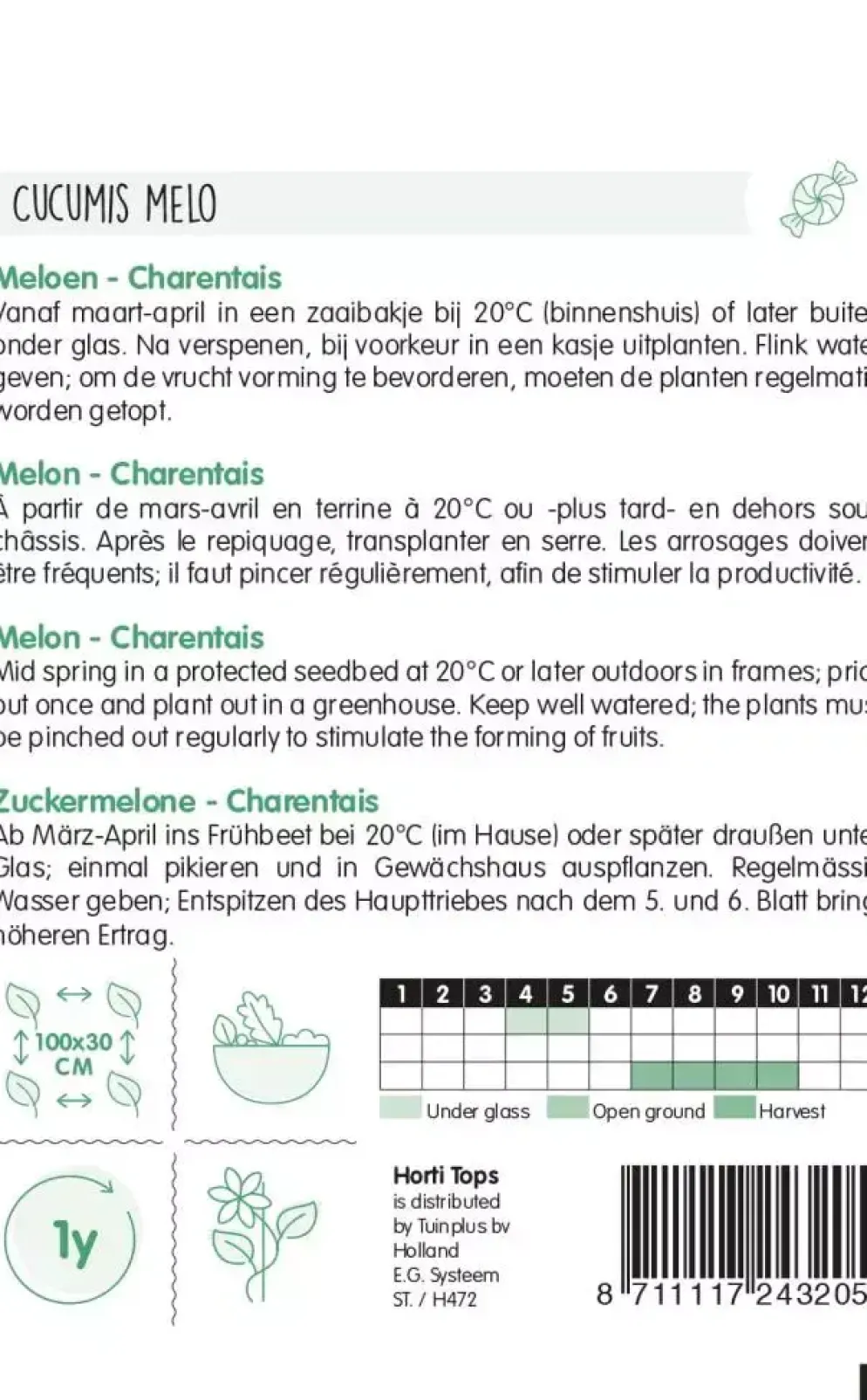 Horti tops zaden meloenen charentais