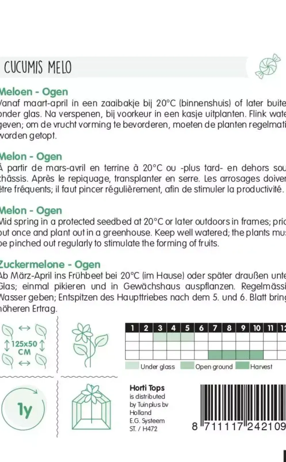 Horti tops zaden meloenen ogen
