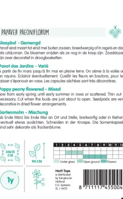 Horti tops zaden papaver, slaapbol gemengd